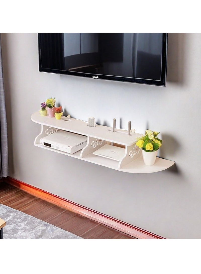 كي واي دي خزانة تلفزيون منزلية بسيطة، خزانة تلفزيون جدارية، رف جدار بنمط شبكة، رف صندوق استقبال، مناسب لعرض المجموعات. - Image 1