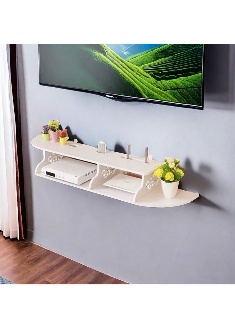 كي واي دي خزانة تلفزيون منزلية بسيطة، خزانة تلفزيون جدارية، رف جدار بنمط شبكة، رف صندوق استقبال، مناسب لعرض المجموعات. - Image 2