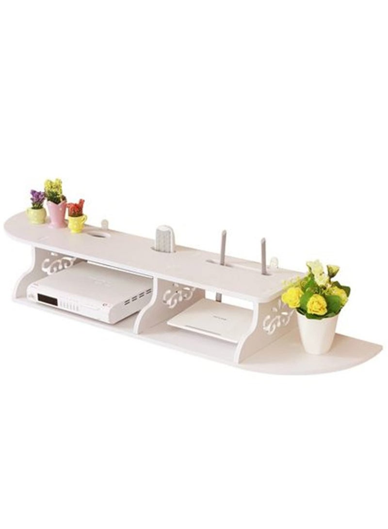 كي واي دي خزانة تلفزيون منزلية بسيطة، خزانة تلفزيون جدارية، رف جدار بنمط شبكة، رف صندوق استقبال، مناسب لعرض المجموعات. - Image 4