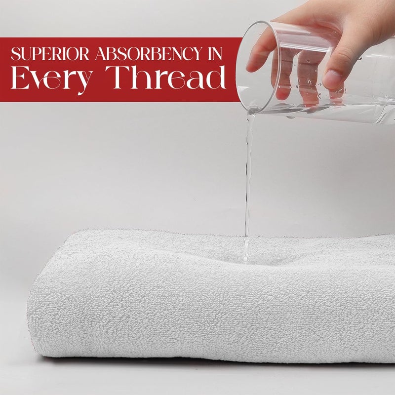 Riverside Pack of 1 Jumbo Bath Sheet 40 x 80 Inches - Extra Large Bath Towel, Super Soft & Highly Absorbent, 100% Cotton Quick Dry, Perfect to Wrap Yourself in - White - Image 3