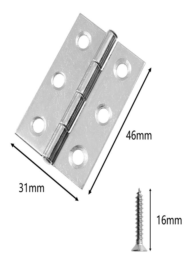 Mecion 20Pcs Folding Butt Hinges, Home Furniture Hardware Door Hinge Cabinet Gate Closet Door Hinge Stainless Steel with 120 PCS Screws - Image 4