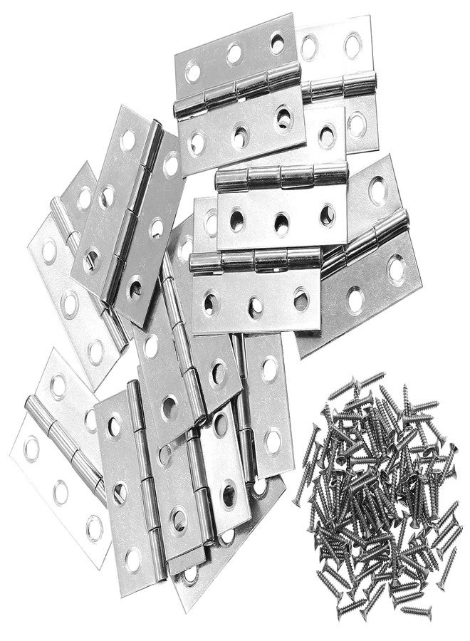 Mecion 20Pcs Folding Butt Hinges, Home Furniture Hardware Door Hinge Cabinet Gate Closet Door Hinge Stainless Steel with 120 PCS Screws - Image 1