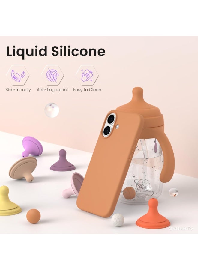 ACLIX Silicone Case Compatible with iPhone 17, Slim Liquid Silicone Phone Case with 3-Layer Soft Rubber Shockproof Bumper with TPU Lining (Retro Orange) - Image 2