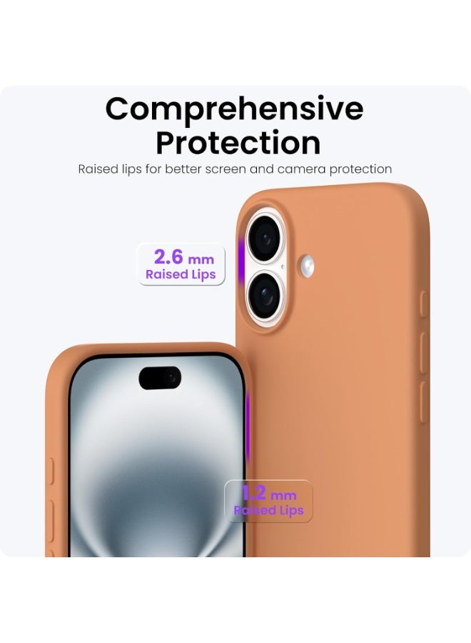 ACLIX Silicone Case Compatible with iPhone 17, Slim Liquid Silicone Phone Case with 3-Layer Soft Rubber Shockproof Bumper with TPU Lining (Retro Orange) - Image 4