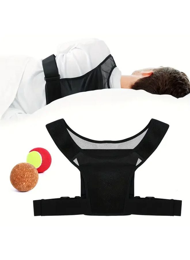 جهاز منع الشخير الأسود للنوم على الجانب مدرب وضع النوم القابل للتعديل - Image 3