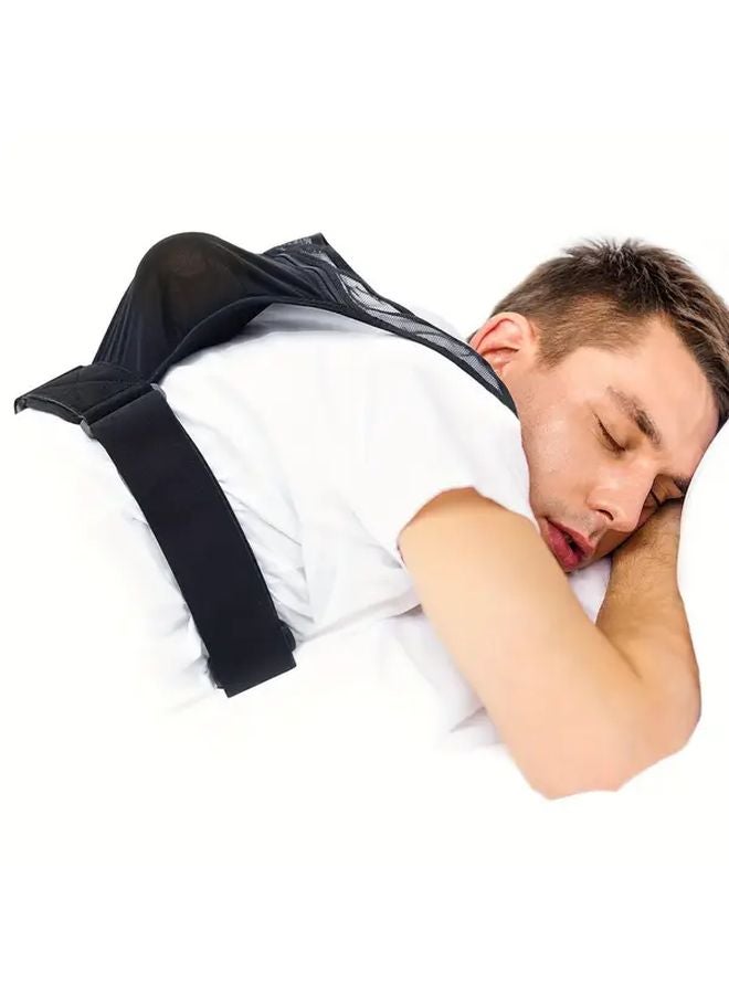 جهاز منع الشخير الأسود للنوم على الجانب مدرب وضع النوم القابل للتعديل - Image 2