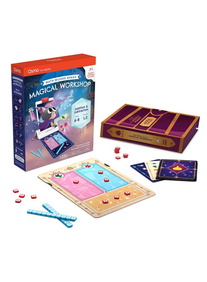 Osmo - Math Wizard and the Magical Workshop for iPad & Fire Tablet - Ages 6-8/Grades 1-2 -Addition & Subtraction-Curriculum-Inspired-STEM Toy Gifts for Kids,Boy & Girl(Osmo Base Required) - Image 1