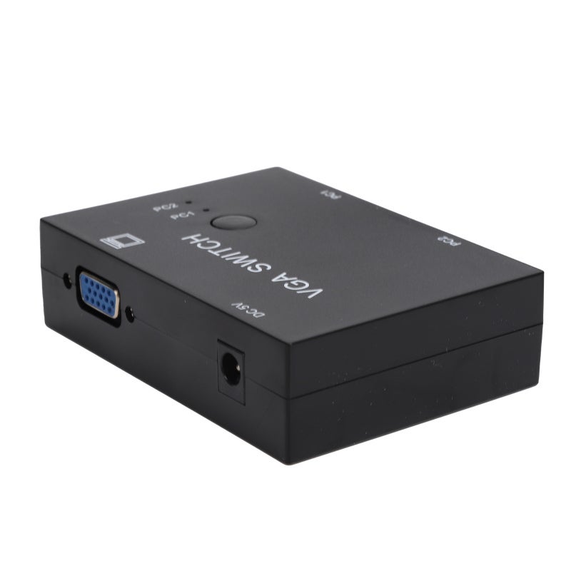 محول VGA صندوق تبديل VGA بمدخلين ومخرج واحد - يدعم VGA وXVGA وSVGA وUXGA - محول فيديو بثلاثة ثقوب VGA قياسية داخلية لإعدادات الأمان - Image 3