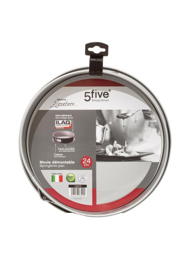 Five Simply Smart Signature Round Non-Stick Metal Springform Pan Black and Silver 24cm 146473 - Image 5