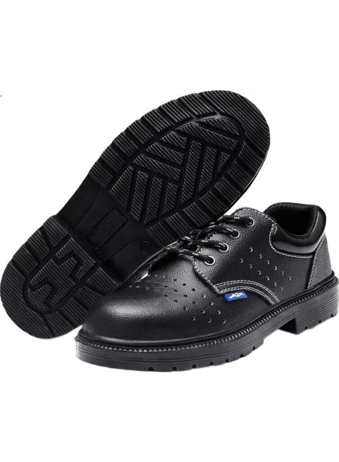 Blue Gull Shield Blue Owl Shield Safety Shoes For Men, Summer Breathable Steel Toe Cap, Anti-Smashing, Anti-Puncture, Safety Work Cowhide Construction Site Shoes 9101L Size 37 - Image 3