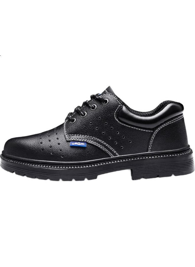Blue Gull Shield Blue Owl Shield Safety Shoes For Men, Summer Breathable Steel Toe Cap, Anti-Smashing, Anti-Puncture, Safety Work Cowhide Construction Site Shoes 9101L Size 37 - Image 2