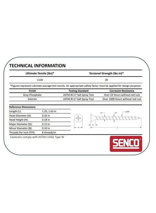 Senco 06A125P DuraSpin Number 6 by 1-1/4-Inch Drywall to Wood Collated Screw (1,000 per Box) - Image 4