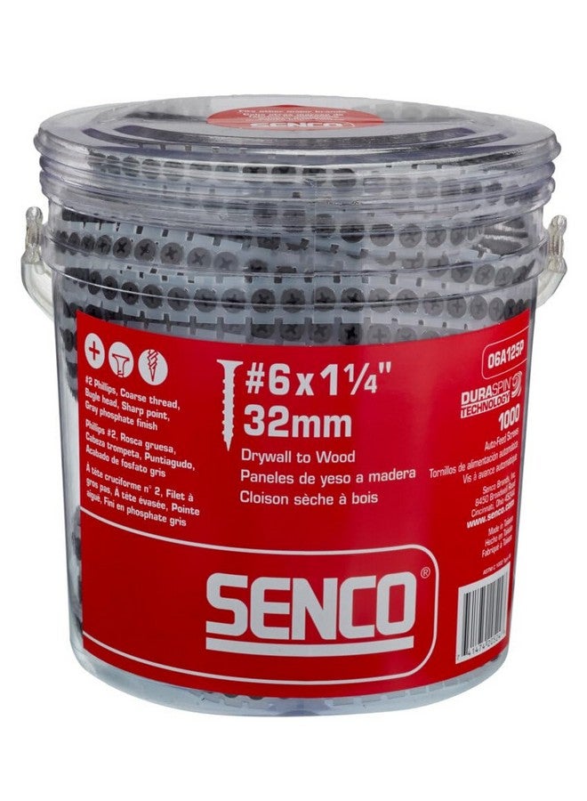 Senco 06A125P DuraSpin Number 6 by 1-1/4-Inch Drywall to Wood Collated Screw (1,000 per Box) - Image 1