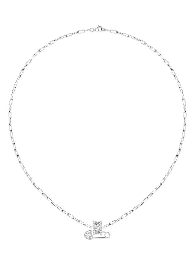 Moonmory 925 Sterling Silver Safety Pin Pendant Necklace With Paper Clip Chain For Women Original Design Vine Necklace With 50CM Adjustable Chain Best Gift For Women,Ramadan  Valentine’s Mother’s Day Gift - Image 3