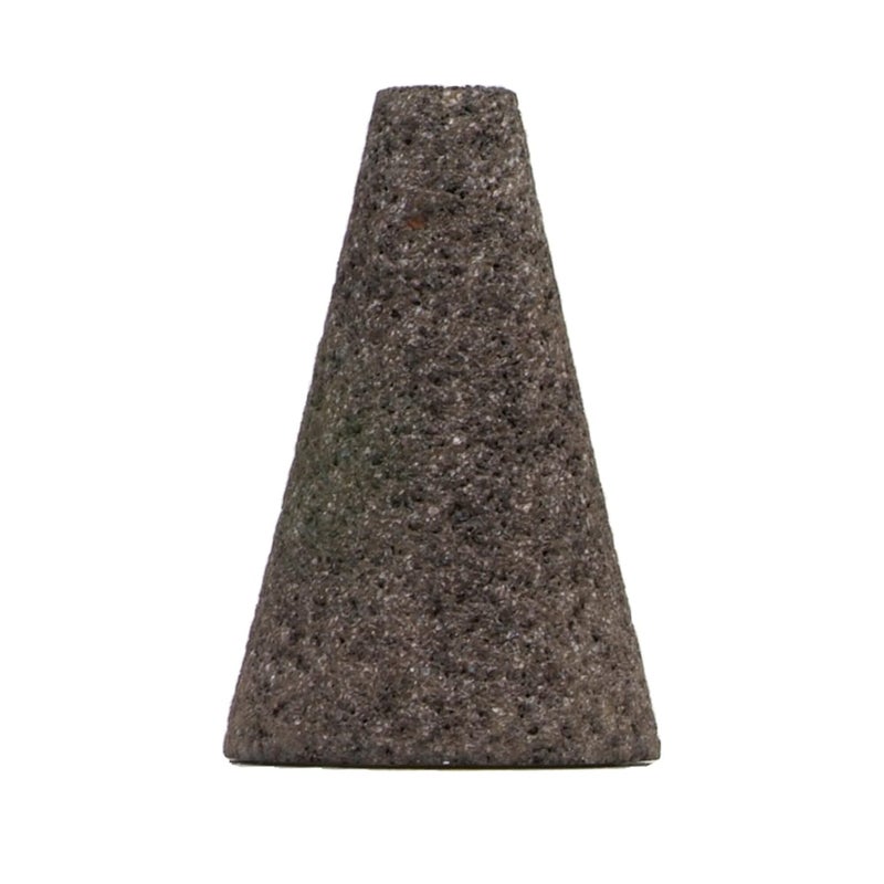 547-61463615722 Gemini Aluminum Oxide Square Tip Type 17 Snagging Cone, 2 1/2", 3", 24 Grit, 5/8-11 UNC, 18145 rpm