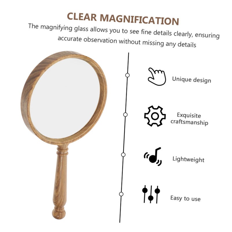 Vintage Grain Glass Handheld Magnifier for Reading Lightweight Portable Tool for Seniors Boys Girls Outdoor Observation Detail Inspection - Image 4