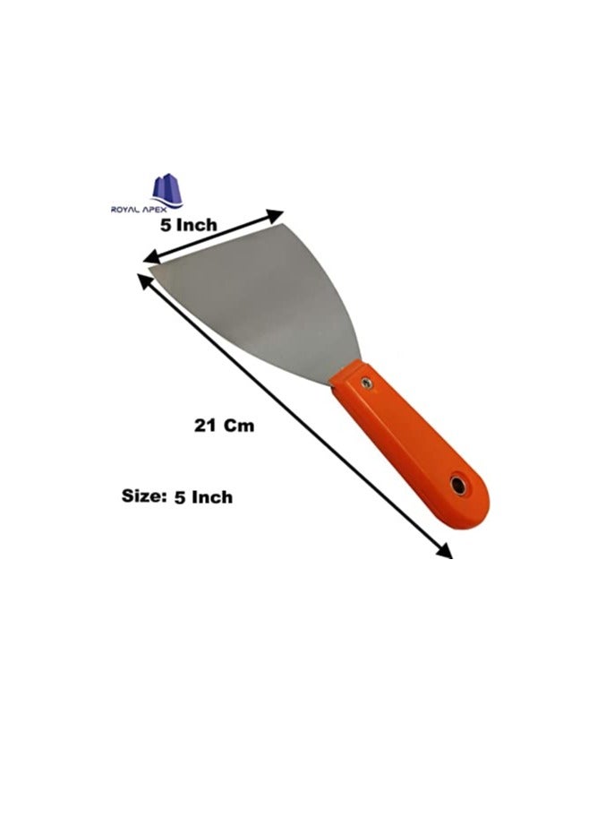 سكين مشترك من الفولاذ المقاوم للصدأ سكينة مرنة للحوائط الجافة بمقبض مريح لأدوات التزيين مكشطة طلاء قوية مكشطة حشو سكين لإزالة الطلاء مكشطة 5 بوصة - Image 3