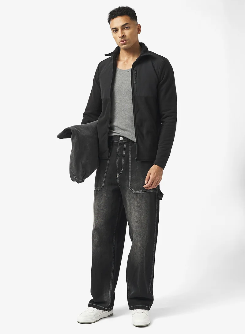 BRAVE SOUL Funnel Neck Zip Through Jacket