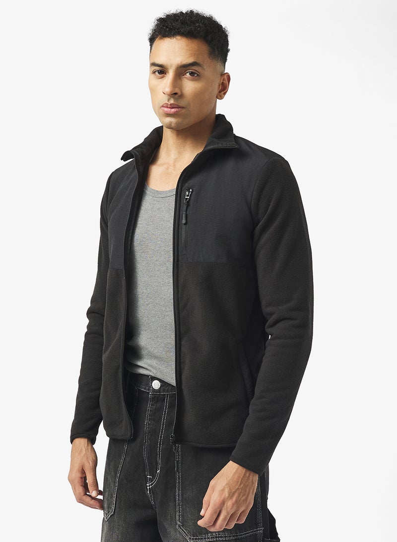 BRAVE SOUL Funnel Neck Zip Through Jacket - Image 1