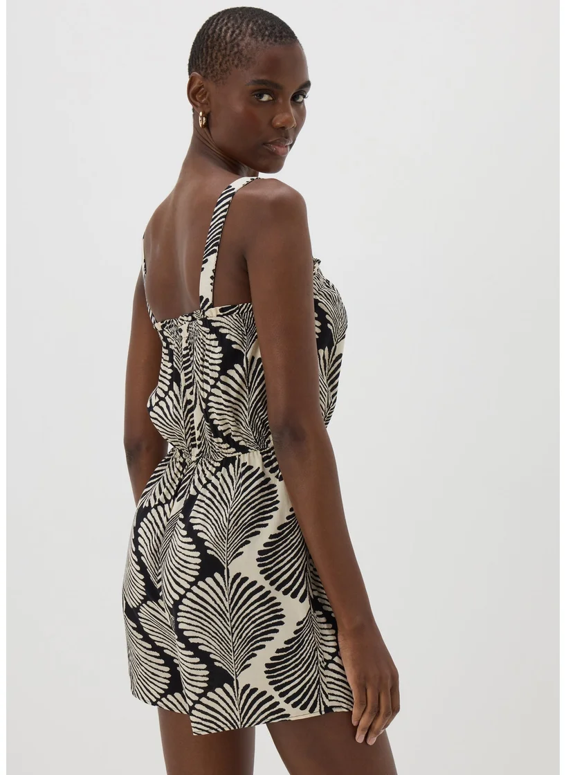 Matalan Black Mono Shell Print Playsuit