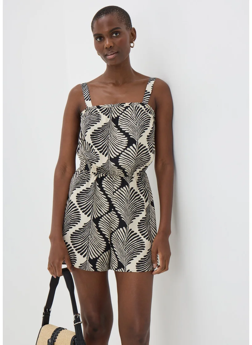 Matalan Black Mono Shell Print Playsuit