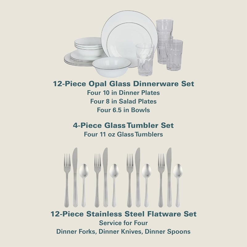 Gibson Home 74 Piece Kitchen in a Box Pots and Pans Cookware Plates and Bowls Dinnerware Cutlery Knife Block Flatware Utensils Tools  Gadgets Storage Glasses Set - Image 5