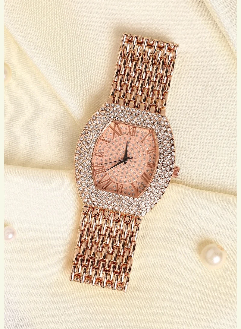 Haute Sauce Stainless Steel Strap Casual Oblong Analog Watch For Women