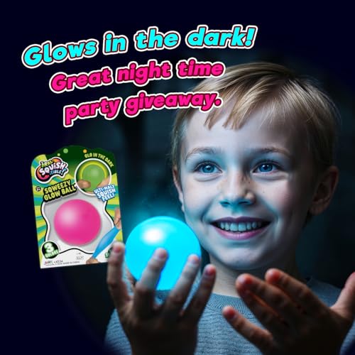 Ja-Ru JARU Sqweezy Glow Ball 3 Balls Assorted Glo in the Dark Squishy Toy for Boys Girls Stretchy Ultra Squish Feel Fidget for Kids Teen Adult Irresistible Sensory Relief Party Favor 4534Glow3 - Image 5