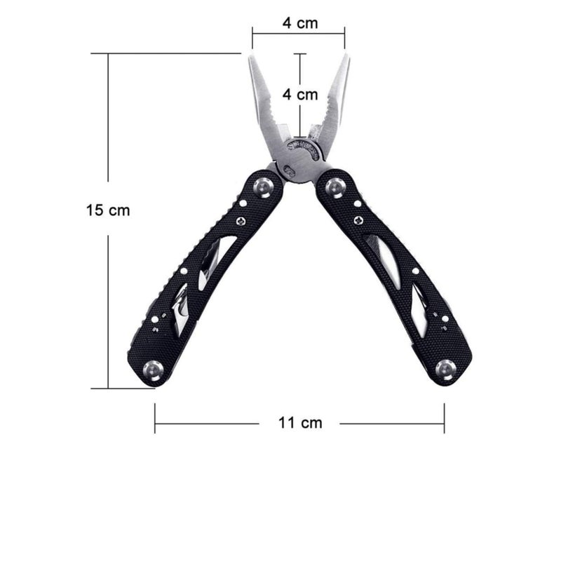 SOLARAE Multitool Pliers Foldable Pliers Tool Stainless Steel Multi-Purpose Outdoor Survival Kits with 11 Screwdriver Bits & Nylon Sheath Ideal Pocket Tool - Image 3