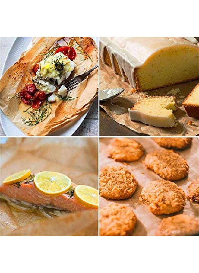 FYLX 100  Parchment Paper Baking Sheets 12x16 Inches NonStick Precut Baking Parchment Perfect for Baking Grilling Air Fryer Steaming Bread Cup Cake Cookie and More Unbleached)  - Image 3