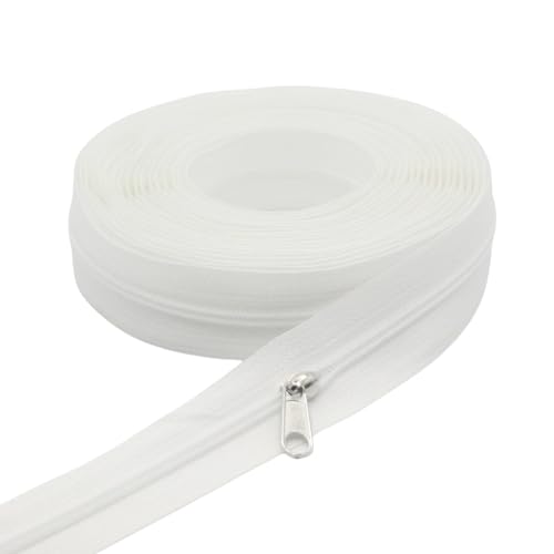 YaHoGa #3 White Nylon Coil Zippers by The Yard Bulk 10 Yards with 25pcs Sliders for DIY Sewing Tailor Crafts Bags (#3 White) - Image 5