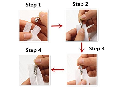 YaHoGa #3 White Nylon Coil Zippers by The Yard Bulk 10 Yards with 25pcs Sliders for DIY Sewing Tailor Crafts Bags (#3 White) - Image 4