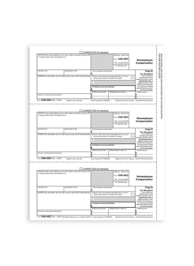 Blue Summit Supplies Blue Summit Supplies 1099 NEC Tax Forms 2024, 50 4 Part Tax Forms Kit, Compatible with QuickBooks and Accounting Software, 50 Self Seal Envelopes Included  - Image 4