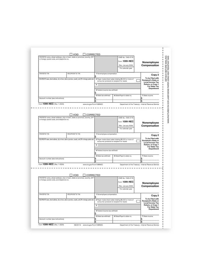 Blue Summit Supplies Blue Summit Supplies 1099 NEC Tax Forms 2024, 50 4 Part Tax Forms Kit, Compatible with QuickBooks and Accounting Software, 50 Self Seal Envelopes Included  - Image 5