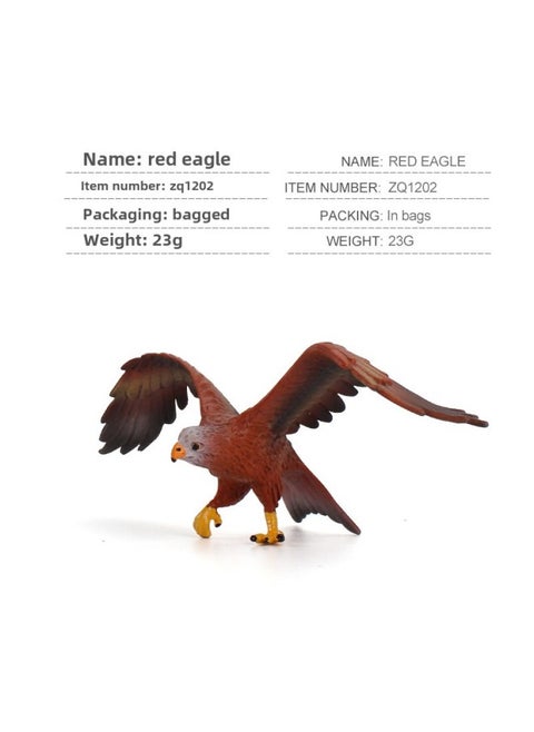 Simulation Bird Bird Model Ornaments Toy Bald Eagle Owl Eagle Wild Animal Raptor Outfit-Color:Zq1202 Red Eagle 23g