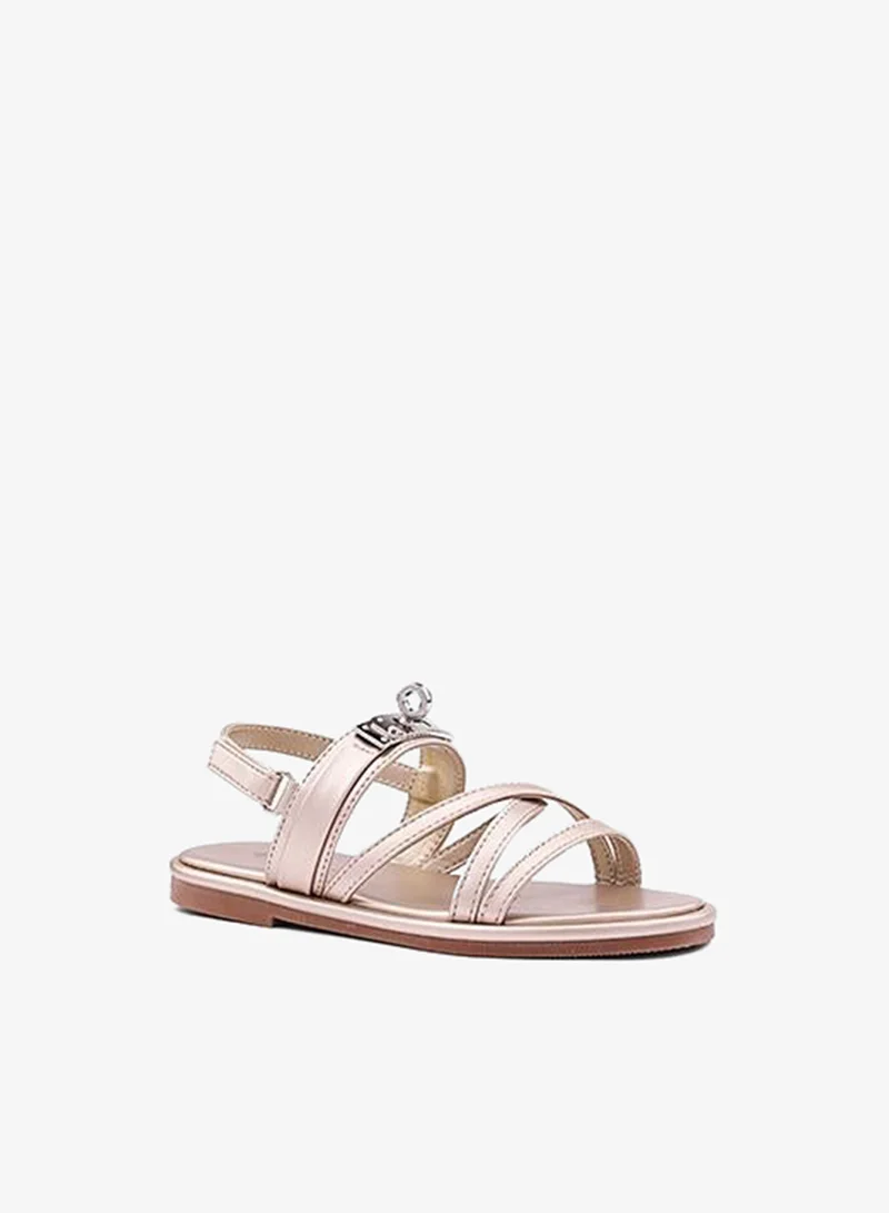 كابلي حذاء بناتي مزين ماري جين مسطح