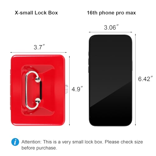 Jssmst Small Lock Cash Box with Money Tray, Locking Money Box for Kids with Slot on Top, Red Lock Box, 5.91 x 4.72 x 2.95 inches, CB003-R - Image 2