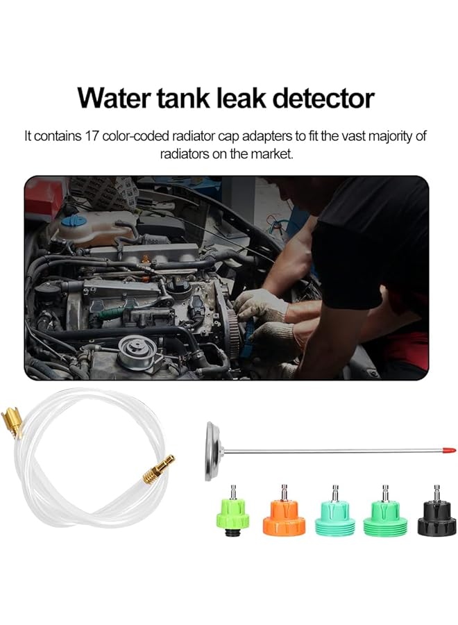 Generic Moonsh Radiator Pressure Tester Coolant Refill Kit Universal Cooling System Radiator Automotive Tank Vacuum Antifreeze Replacement Filler Belt Connector Hose (34Pcs)  - Image 5