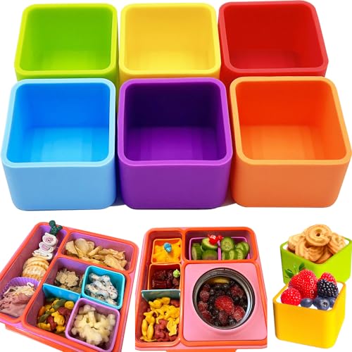 IELEK Silicone Lunch Box Dividers Square Bento Box Bundle Divider Accessories Meal Prep Containers Dishwasher Safe - Image 1