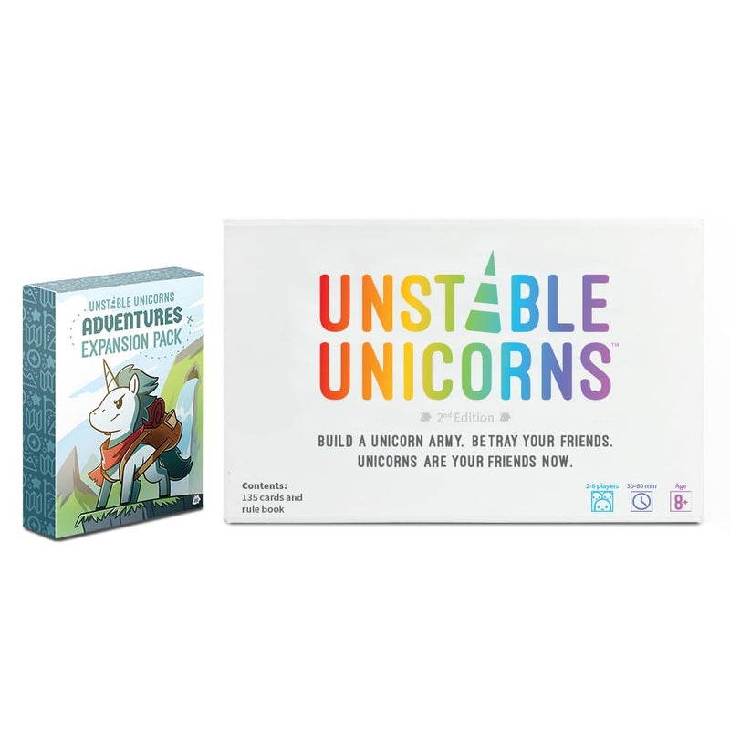 Unstable Games ألعاب غير مستقرة - حزمة توسيع مغامرات اليونيكورنات غير المستقرة - مصممة لتضاف إلى لعبة بطاقات اليونيكورنات غير المستقرة - Image 2