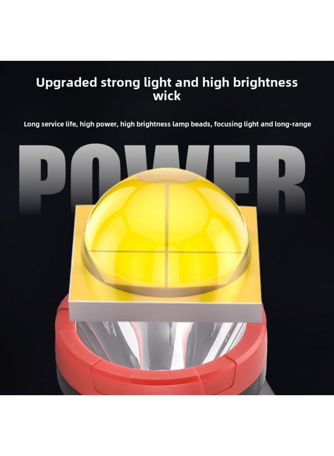 Loquat Multifunctional Outdoor Solar Portable Lamp Led Portable Strong Light Super Bright Searchlight Patrol Light Emergency Light-Color:2289 Silver Red And Blue Flash - Image 3