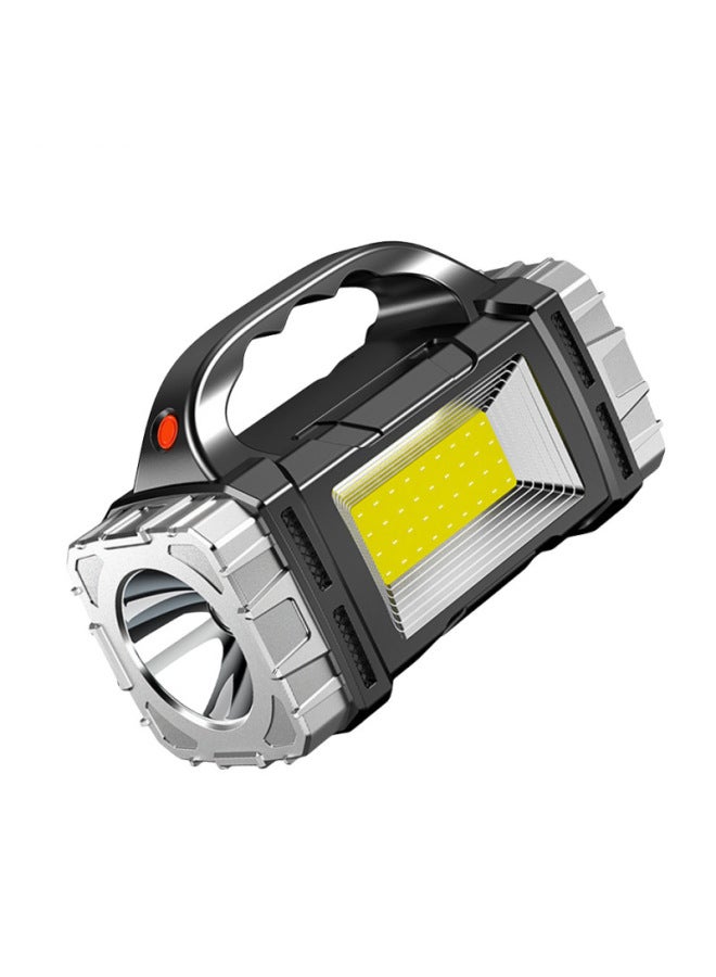 Loquat Multifunctional Outdoor Solar Portable Lamp Led Portable Strong Light Super Bright Searchlight Patrol Light Emergency Light-Color:2289 Silver Red And Blue Flash - Image 1