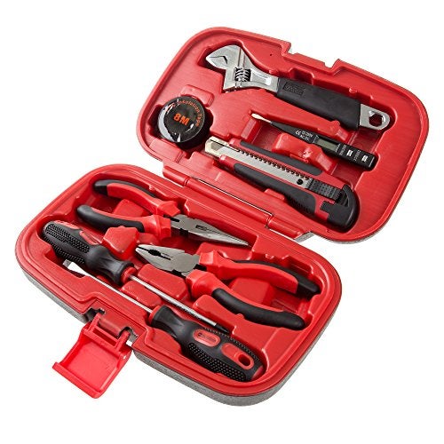 Stalwart Household Hand Tools - 9-Piece Tool Set Includes Adjustable Wrench, Screwdriver, Pliers, and More - Tool Kit for the Home, Office, and Car by Stalwart - Image 1