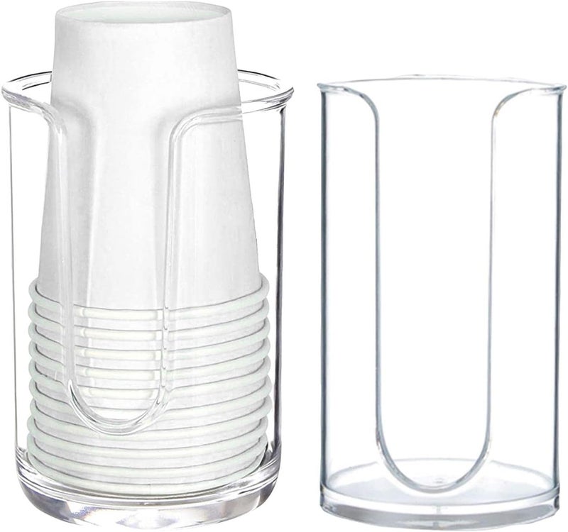 cheekyglo Bathroom Cup Dispenser,Easy to Install Mouthwash Cups Holder | Small Paper Cup Dispenser Storage Holder for Bathroom Vanity Countertop's Rinsing Mouthwash Cups Trans - Image 1