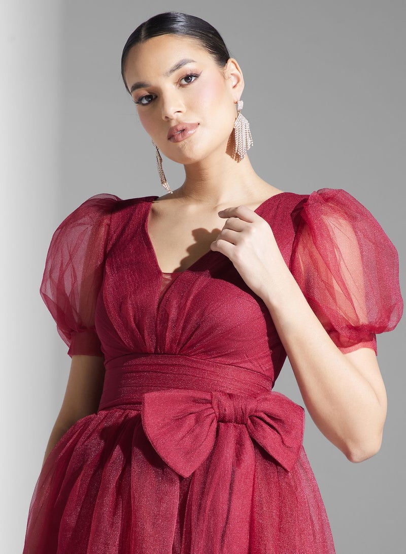Khizana Tulle Bow Maxi Dress - Image 3