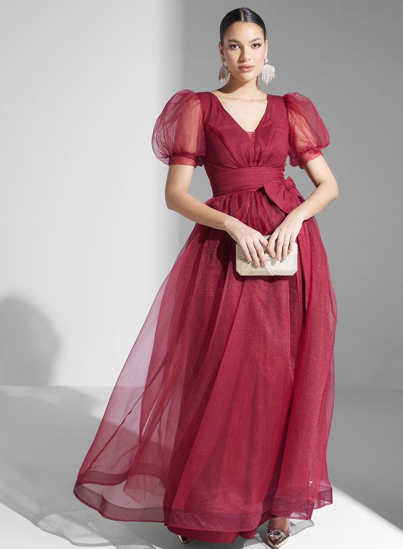 Khizana Tulle Bow Maxi Dress - Image 4