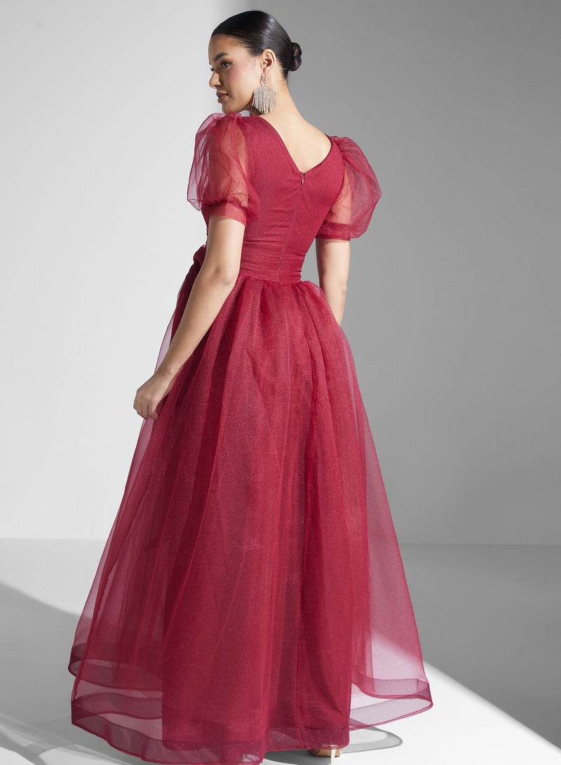 Khizana Tulle Bow Maxi Dress - Image 2