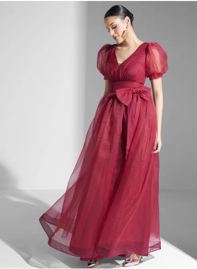 Khizana Puff Sleeve A-Line Dress
