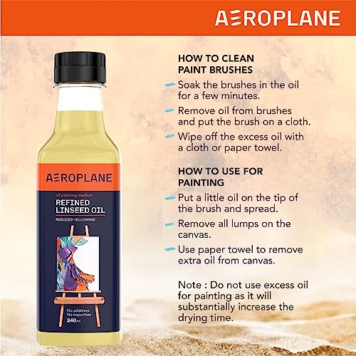Aeroplane - Refined Linseed Oil for Artists - Reduced Yellowing, Premium Art Supply | 240 ML - Image 3
