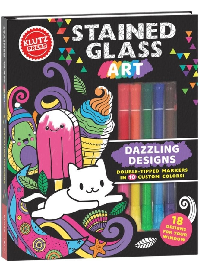 Stained Glass Art Dazzling Designs Klutz Activity Book - Hardback